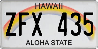 HI license plate ZFX435