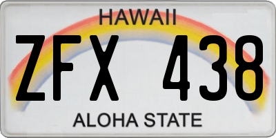 HI license plate ZFX438