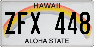 HI license plate ZFX448