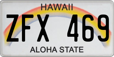 HI license plate ZFX469