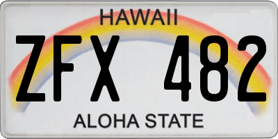 HI license plate ZFX482