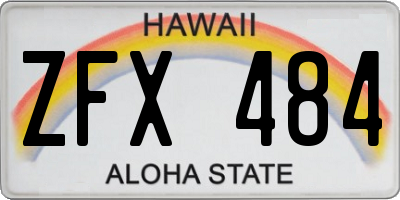 HI license plate ZFX484