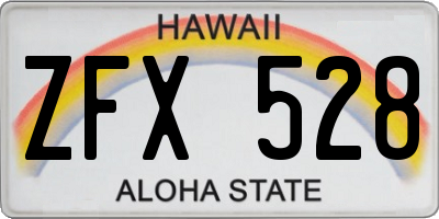 HI license plate ZFX528