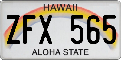 HI license plate ZFX565