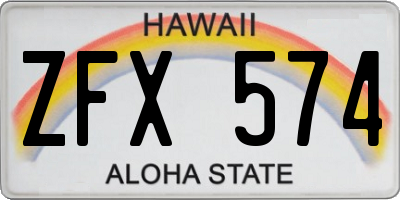 HI license plate ZFX574