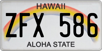HI license plate ZFX586