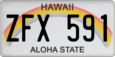 HI license plate ZFX591