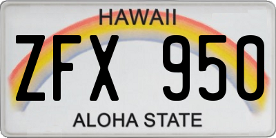 HI license plate ZFX950