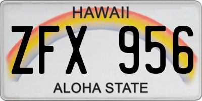HI license plate ZFX956