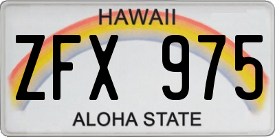 HI license plate ZFX975