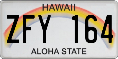 HI license plate ZFY164