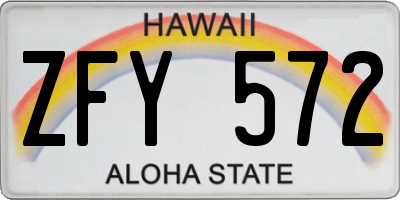 HI license plate ZFY572