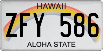HI license plate ZFY586