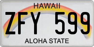 HI license plate ZFY599