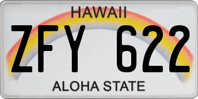 HI license plate ZFY622