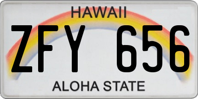 HI license plate ZFY656