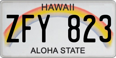 HI license plate ZFY823