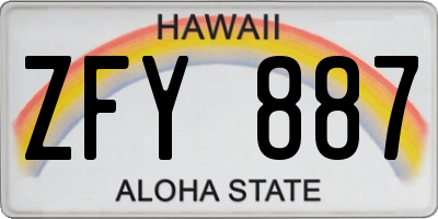 HI license plate ZFY887