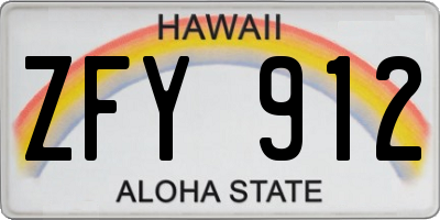 HI license plate ZFY912
