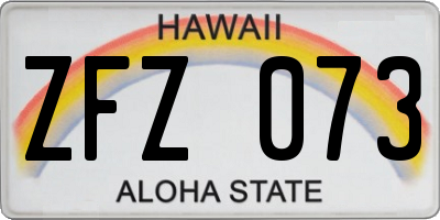 HI license plate ZFZ073