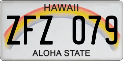 HI license plate ZFZ079
