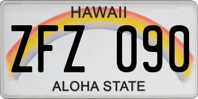 HI license plate ZFZ090