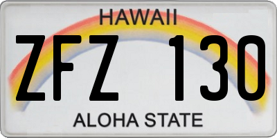 HI license plate ZFZ130