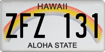 HI license plate ZFZ131