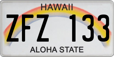HI license plate ZFZ133