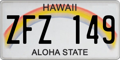HI license plate ZFZ149