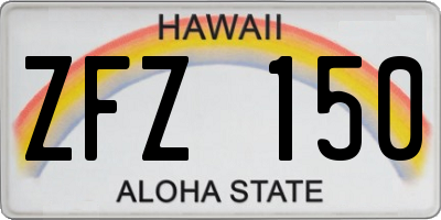 HI license plate ZFZ150
