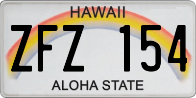 HI license plate ZFZ154