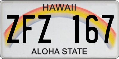 HI license plate ZFZ167
