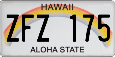 HI license plate ZFZ175