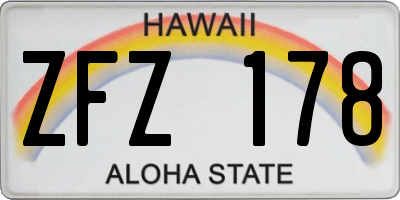 HI license plate ZFZ178