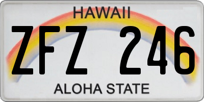HI license plate ZFZ246