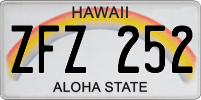 HI license plate ZFZ252