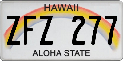 HI license plate ZFZ277