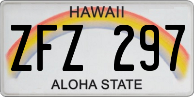 HI license plate ZFZ297