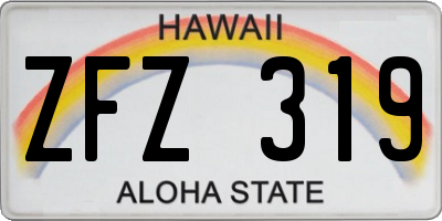 HI license plate ZFZ319