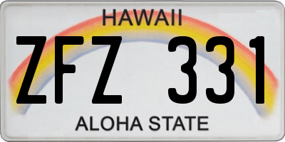 HI license plate ZFZ331