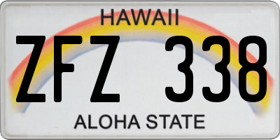 HI license plate ZFZ338