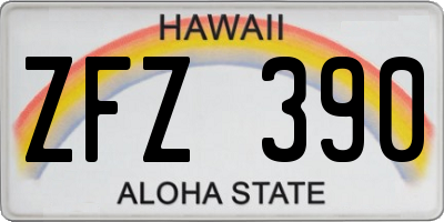 HI license plate ZFZ390