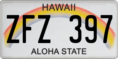HI license plate ZFZ397