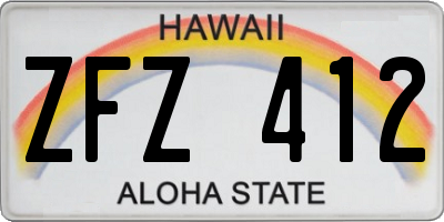 HI license plate ZFZ412