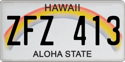 HI license plate ZFZ413
