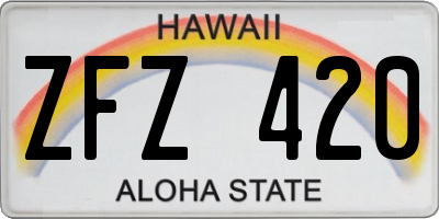 HI license plate ZFZ420