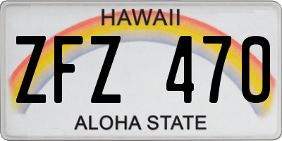 HI license plate ZFZ470