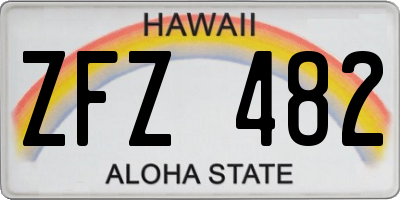 HI license plate ZFZ482