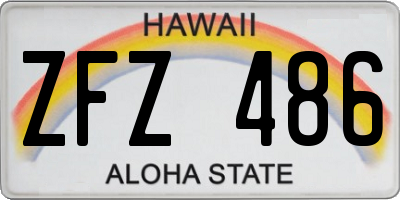 HI license plate ZFZ486
